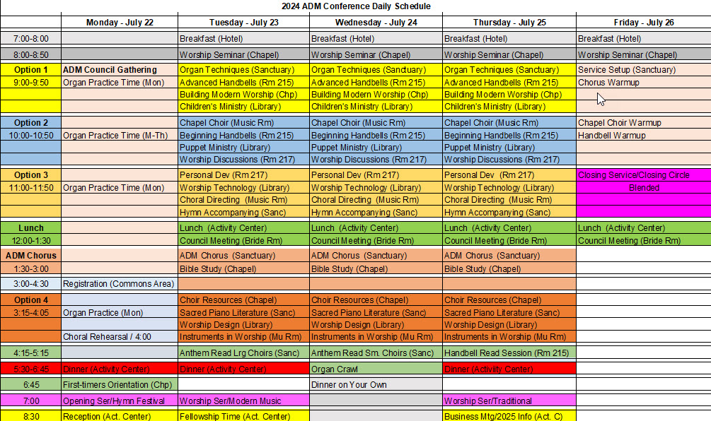 Schedule & Pricing Association of Disciple Musicians Disciples of